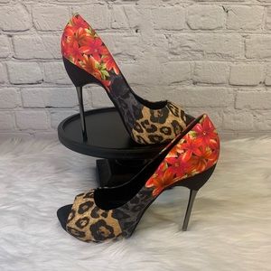 ALDO Stiletto Heels Animal Floral Print Size 7